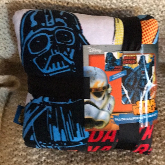 Disney Other - New - Star Wars Pillow & Plush Throw Set